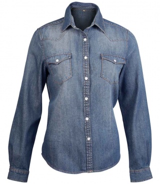 Kariban KB518 Ladies Long Sleeve Denim Shirt